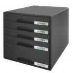 Leitz Plus 5 Drawer Cabinet A4 - Black 52110095