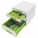 Leitz-WOW-CUBE-Drawer-Cabinet-4-drawers-2-big-and-2-small-A4-Maxi-Whitegreen-52132054