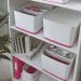Leitz MyBox WOW Large with lid, Storage Box 18 litre, W 318 x H 198 x D 385 mm. White/pink - Outer carton of 4