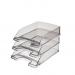 Leitz Plus Letter Tray, Transparent A4. Transparent Smoked Grey - Outer carton of 5