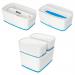 Leitz MyBox WOW Small with lid, Storage Box 5 litre, W 318 x H 128 x D 191 mm. White/blue - Outer carton of 4