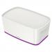 Leitz-MyBox-WOW-Small-with-lid-Storage-Box-5-litre-W-318-x-H-128-x-D-191-mm-Whitepurple-Outer-carton-of-4-52291062
