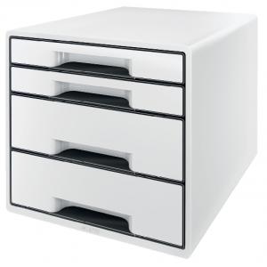 Image of Leitz CUBE WOW 4 drawer unit 2 big and 2 small. A4 Maxi Whiteblack