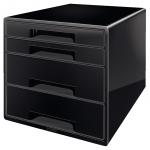 Leitz CUBE 4 drawer unit (2 big and 2 small). A4 Maxi. Black 52521095