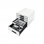 Leitz WOW CUBE Drawer Cabinet, 5 drawers, A4 maxi, White/Black 52531001