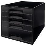 Leitz CUBE 5 drawer unit (1 big and 4 small). A4 Maxi. Black 52531095