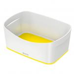 Leitz MyBox WOW Storage Tray. W 246 x H 98 x D 160 mm. White/yellow. - Outer carton of 4 52571016