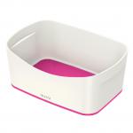 Leitz MyBox WOW Storage Tray W 246 x H 98 x D 160 mm. White/pink. - Outer carton of 4 52571023