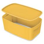 Leitz MyBox Cosy Small with lid, Storage Box, 5 litre, W 318 x H 128 x D 191 mm, Warm Yellow 52630019