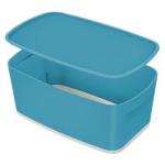 Leitz MyBox Cosy Small with lid, Storage Box, 5 litre, W 318 x H 128 x D 191 mm, Calm Blue 52630061