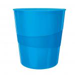 Leitz WOW Waste Bin 15 litre Blue Metallic 52781036