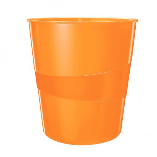 Leitz WOW Waste Bin 15 litre Orange | acco52781044 | Office Bins