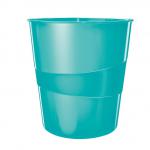 Leitz WOW Waste Bin 15 litre Ice Blue 52781051