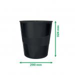 Leitz Recycle Waste Paper Bin 15L, Black 53280095