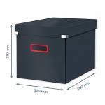 Leitz Click & Store Cosy Cube Large Storage Box Velvet Grey 53470089