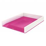 Leitz A4 WOW Letter Tray - White/Metallic Pink 53611023