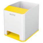 Leitz WOW Sound Pen Holder. With sound boosting function for smartphone. White/yellow. 53631016