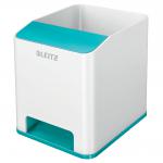 Leitz WOW Sound Pen Holder. With sound boosting function for smartphone. White/ice blue 53631051