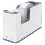 Leitz WOW Tape Dispenser, Heavy Base, Tape Included, Pearl White/Grey 53641001