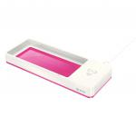 Leitz WOW Desk Organiser with Inductive Charger. White/pink. 53651023