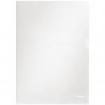 Esselte Quality Folder, Holds up to 40 A4 sheets,  Transparent,  Matte,  Clear,  115 Micron Polypropylene (Pack 100) 54832