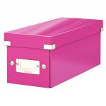 Leitz WOW Click & Store CD Storage Box. With label holder. Pink. 60410023