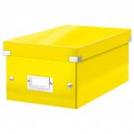 Leitz WOW Click & Store DVD Storage Box. With label holder. Yellow. 60420016