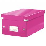 Leitz WOW Click & Store DVD Storage Box. With label holder. Pink. 60420023