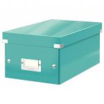 Leitz WOW Click & Store DVD Storage Box. With label holder. Ice Blue. 60420051