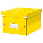 Leitz WOW Click & Store Small Storage Box.  With label holder. Yellow. 60430016