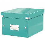 Leitz WOW Click & Store Small Storage Box.  With label holder. Ice Blue. 60430051