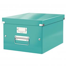 Leitz WOW Click & Store Medium Storage Box. With metal handles.  Ice Blue. 60440051