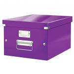 Leitz WOW Click & Store Medium Storage Box. With metal handles.  Purple. 60440062