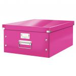 Leitz WOW Click & Store Large Storage Box.  With metal handles. Pink. 60450023