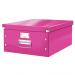 Leitz WOW Click & Store Large Storage Box.  With metal handles. Pink.