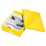 Leitz WOW Click & Store Medium Organiser Box. Yellow. 60580016