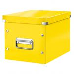 Leitz WOW Click & Store Cube Medium Storage Box, Yellow. 61090016