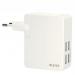 Leitz Complete Traveller USB Wall Charger with 4 USB ports 24 Watt. EU, UK and US plug. For tablets and smartphones. White