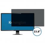 Kensington Monitor Privacy Screen Filter 2-Way Removable 23.8 Wide 16:9 Black 626486