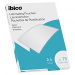 Ibico Gloss A5 Laminating Pouches 150 Micron Crystal clear (Pack 100) 627314