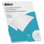 Ibico Gloss A4 Laminating Pouches 150 Micron Crystal clear (Pack 100) 627316