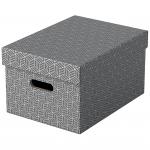 Esselte Home Storage Box Medium Grey (Pack of 3) 628283