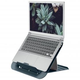 Leitz Adjustable Laptop Stand Desktop/Tabletop Riser Stand Compact Laptop Holder With 4 Heights Ergo Cosy Range Velvet Grey 64260089