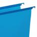 Rexel Foolscap Heavy Duty Suspension Files with Tabs & Inserts for Filing Cabinets; 15mm base; Polyprop; Blue; Crystalfile Extra; Pack of 25