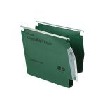 Rexel 275 Lateral Hanging Files with Tabs and Inserts, 30mm base, Polypropylene, Green, Crystalfile Extra, Pack of 25 70640