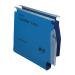 Rexel 275 Lateral Hanging Files with Tabs and Inserts, 30mm base, Polypropylene, Blue, Crystalfile Extra, Pack of 25