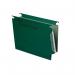 Rexel 330 Lateral Hanging Files with Tabs and Inserts, 15mm V-base, 100% Recycled Manilla, Green, Crystalfile Classic, Pack of 50