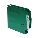Rexel 275 Lateral Hanging Files with Tabs and Inserts, 50mm base, Polypropylene, Green, Crystalfile Extra, Pack of 25 71763
