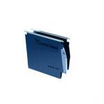 Rexel 275 Lateral Hanging Files with Tabs and Inserts, 50mm base, Polypropylene, Blue, Crystalfile Extra, Pack of 25 71765