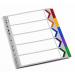 Rexel Mylar A4+ Dividers Extra Wide 5 Part White/Multicolour - Outer carton of 10